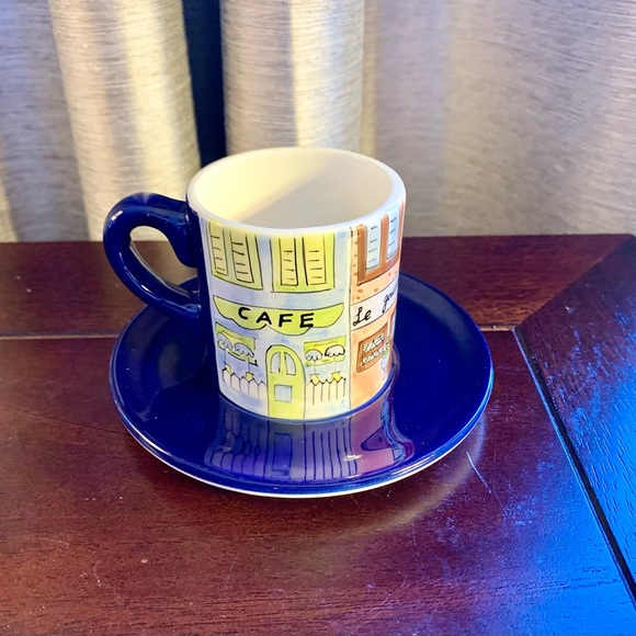 Set of 5 Hand Painted Ceramic Espresso Cups and Saucers. - Picture 6 of 15